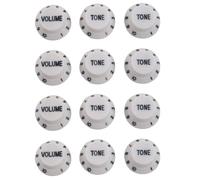 Pyugxab White Black 4 Volume&8 Tone Guitar Control Knobs for Strat Style Guitar