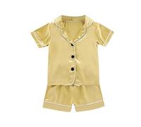 PYUIYY Kids Clothes T Pajamas Baby Solid Sleepwear Toddler Set Shorts Shirt Girl Boys Girls Outfits&Set Little Girl Owl Pajamas (Yellow, 3-4 Years)
