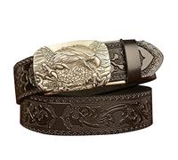 PYWJGZSX Belt, Eagle Automatic Buckle Men's Belt, Automatic Buckle Leather Ratchet Belt - Men's Fashion Set/C/130Cm/51Inch