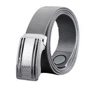 PYWJGZSX Belt, Men's Stainless Steel Belt, Metal Braided Non-Leather Casual Belt with Automatic Buckle Belt, Outdoorbody Pants Belt/Style B/100Cm/39.4''