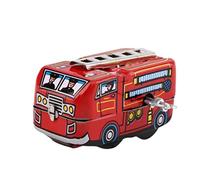 PYXEL STUDIO MS261 Fire Engine Wind Up Tin Toy Clockwork Funny Vintage Mechanical Toys Collectible Gifts for Christmas Birthday Thanksgivin