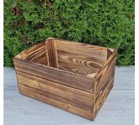 PYXIDAS Amazing Wooden Crates - Unique Style and Functionality for Your Home. Perfect for Storage and Interior Decoration. (Burnt Effect 1 Crate, 35x25x19)
