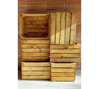 PYXIDAS Wooden Storage Crates Set of 6 - 50x40x30 cm Natural Rustic Decor