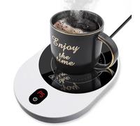 PYXISTIFY 50W Mug Warmer & Candle Warmer - Electric Coaster with 5 Temp Gears up to 203 ℉ (95 ℃) - 12 hrs Auto Shutoff & Waterproof Plate for Heating Tea, Cocoa, Milk - Smart Beverage Warming (No Cup)