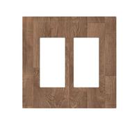 Pyxmyqiu Decorative Outlet Covers Wood Grain Dark Brown 2 Gang Double Rocker Electrical Switch Plate Cover Decorate GFCI Wall Plate Light Switch Cover Plate for Office Bathroom Decor