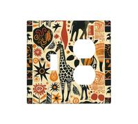 Pyxmyqiu Outlet Covers Boho Geometric Giraffe And Zebra 1 Toggle 1 Duplex Switch Plate Covers Decorative Wall Plate Socket Cover Electrical Light Switch Cover Plate for Farmhouse Cabin Decor