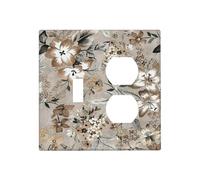 Pyxmyqiu Outlet Covers Floral Vintage Botanical Print 1 Toggle 1 Duplex Switch Plate Covers Decorative Wall Plate Socket Cover Electrical Light Switch Cover Plate for living Room Home Decor