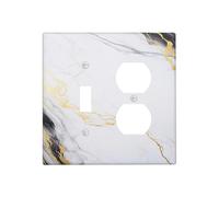 Pyxmyqiu Outlet Covers Gold Vein Marble 1 Toggle 1 Duplex Switch Plate Covers Decorative Wall Plate Socket Cover Electrical Light Switch Cover Plate for living Room Bathroom Decor