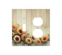 Pyxmyqiu Outlet Covers Rustic Sunflower 1 Toggle 1 Duplex Switch Plate Covers Decorative Wall Plate Socket Cover Electrical Light Switch Cover Plate for Farmhouse Bathroom Decor