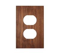 Pyxmyqiu Outlet Covers Walnut Wood Grain Brown 1 Gang Duplex Electrical Socket Cover Light Switch Cover Plate Decorative Switch Plate Covers for Farmhouse Office Decor
