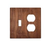 Pyxmyqiu Outlet Covers Walnut Wood Grain Brown 1 Toggle 1 Duplex Switch Plate Covers Decorative Wall Plate Socket Cover Electrical Light Switch Cover Plate for Farmhouse Office Decor
