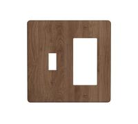 Pyxmyqiu Outlet Covers Walnut Wood Grain Texture 1 Toggle 1 Rocker Combo Light Switch Cover Plate Electrical Wall Plate Electrical Switch Plates for Farmhouse Bathroom Decor