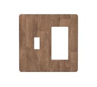 Pyxmyqiu Outlet Covers Wood Grain Dark Brown 1 Toggle 1 Rocker Combo Light Switch Cover Plate Electrical Wall Plate Electrical Switch Plates for Office Bathroom Decor