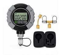 PYY Digital Micron Gauge - Vacuum Gauge HVAC, 4 Units Switchable, 0-75000 Microns High Precision, Adjustable Alarm, Auto Shut-Off, 1/4" SAE & T-Connector for AC Refrigeration Heat Pump Service(Gray)