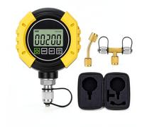 PYY Digital Micron Gauge - Vacuum Gauge HVAC, 4 Units Switchable, 0-75000 Microns High Precision, Adjustable Alarm, Auto Shut-Off, 1/4" SAE & T-Connector for AC Refrigeration Heat Pump Service(Yellow)