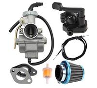 PZ20 Carburetor and Thumb Throttle Cable Accelerator Handle Assembly Compatible with TaoTao NST SunL Kazuma Baja 50cc 70cc 90cc 110cc 125cc ATV 4 Wheeler Go Kart Dirt Bike Carb with Air Fuel Filter