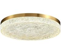 PZAOJAU Antique Brass Flush Mount Ceiling Light Bathroom LED Dimmable Ceiling Light 15INCH Modern Ceiling Light Resin Glass Bedroom Ceiling Light for Kitchen Office Dining Room Laundry Room