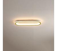 PZAOJAU LED Rectangular Flush Mount Ceiling Light Fixture - Modern Linear Gold and Black Design for Bathroom, Kitchen, Dining Room, Hallway, Office, Corridor, Porch