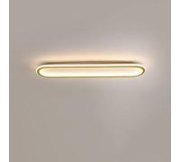 PZAOJAU Long LED Bathroom Ceiling Lights Rectangular Flush Mount Hallway Ceiling Light Gold Modern Linear Ceiling Light Fixture Black Office Ceiling Light for Kitchen Dining Room Corridor Porch