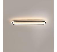 PZAOJAU Long LED Ceiling Light Rectangular Flush Mount Black and Gold Modern Linear Office Kitchen Dining Room Corridor Porch