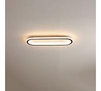 PZAOJAU Long LED Ceiling Light Rectangular Flush Mount Black Gold Modern Linear Office Kitchen Dining Room Corridor Porch