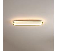 PZAOJAU Long Rectangular LED Ceiling Light Fixture, Modern Linear Flush Mount in Gold/Black for Bathroom, Kitchen, Dining Room, Office, Hallway, Corridor, Porch
