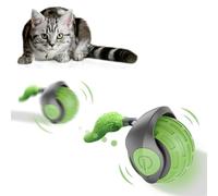 PZCC Electric Interactive Cat Toy, Interactive Play Ball for Cats with TYPE-C Charging, Two Speed Levels Smart Ball with Long Operating Time and Random Moving Behavior, Green.