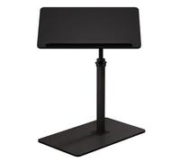 PzewMo C Shaped End Table,20" W x 14" L,17"-31" Adjustable Height,Swivel and Turnable Desktop,Foldable Side Table for Small Spaces,Black Walnut (Black, 19.7" x 13.8")