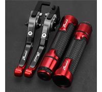 PZGRHWRWD Adjustable Handles Brake Clutch Levers for Suzuki Bandit GSF650 Bandit 650 650S 2005 2006 Motorcycle 7/8" 22MM Handlebar Grips(Red 5)