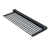 PZiXuaner Roll Up Dish Drying Rack Over The Sink.Foldable Kitchen Drainer,Fully Silicone Cover Stainless Steel Bar,Heat-Resistant, Anti-Slip Sink Rack for Kitchen Counter Multipurpose.