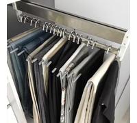 PZJDFDC Heavy Duty Extendable Pull Out Closet Rod - Pull Out Closet Rod, Retractable 2-track Wardrobe Rod, Organizer For Trousers And Coats, 30-80 Cm Optional Hangers(800mm/31.5inch)
