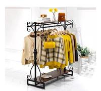 PZJDFDC Wardrobe Clothes Organizer, Floor-standing Metal Clothing Rack, Vintage Floor-standing Clothes Rack, Hanging Storage Clothing Racks With Shelves(120 * 50 * 140cm)