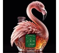 PZJDFDC Whiskey Decanter - Whiskey Bottle, Flamingo Whiskey Decanter Statue, Representing The Symbol Of Love, Made Of Pure Handmade Lead-free Glass, 3D Glass Bottle Sculpture