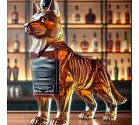 PZJDFDC Whiskey Decanter - Whiskey Bottle, Police Dog Whiskey Decanter, The Embodiment Of Loyalty And Wisdom, Unique Design, Made Of Pure Handmade Glass, A Statue In The Palm Of Your Hand