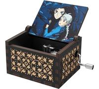 PZJFH Howl's Moving Castle Wood Music Box,Anime Theme Music Merry Go Round of Life,Vintage Wooden Hand Crank Music Box,Wooden Clockwork-Driven,Suitable for Family and Friends