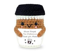 PZJIEAN Coffee Gifts for Coffee Lovers, Inspirational Quote Never Forget The Difference You Make Positive Doll Gift, Handmade Gift for Women Men, Positive Espresso Office Desk Decor Emotional Present