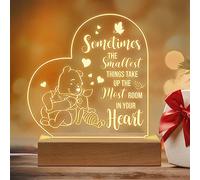 PZJIEAN Winnie the Pooh Night Light Acrylic Engraved Night Light with Base, Winnie the Pooh Gifts for Birthday, Christmas, Graduation, Back to School, Gift, Daughter, Son, Sister, Friends