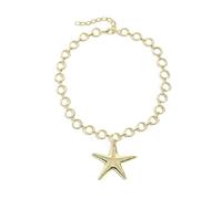 PZKQSAC Starfish Necklace for Women Chunky Gold Necklace Trendy Starfish Pendant Necklaces Adjustable Ocean Statement Necklaces Summer Beach Surfer Jewelry, M, Alloy Steel, No Gemstone