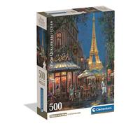Clementoni Jigsaw Puzzle 500 pieces, Collection Night at the Eiffel Café, Puzzle for Adults 14-99 Years, Compact box, Made in Italy, 35577