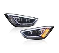 PZLAFC 2 PCS Car Lights LED Head Lamp Compatible For Hyundai Sante FE IX45 2013-2015 Headlights Assembly DRL Demon Eyes(LED Lamp)