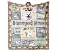 PZLSIEU Samoyed Gifts for Women, Samoyed Blanket 60''x50'', Samoyeds Gift for Lovers Mom, Gifts for Samoyeds Dog Owners Lovers Woman Decoration Blanket for Birthday Mothers Day Christmas, Dog Mom Gift
