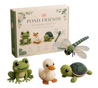 Pzmjwkyn 3D Beaded Animal Craft Kit | Tiny Beading Set for Adults Beginners - Mini 4 Pack Surprise Animal Fantasy animalFigurines DIY - Step by Step Bead Embroidery Kit with Instructions