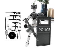 Pzmjwkyn 3D Printed Figures | Movable Joints Law Enforcement Poses Robot, Action Figurines Set,for Kids Teens Boys Girls Adults Playtime Bookshelf Bedside Desktop
