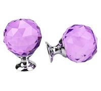 PZOFERLIN Crystal Cabinet Door Handle Crystal Glass Cabinet Door Handle Drawer Pull Knob Multicolor(Purple)