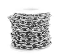 PZOFERLIN Plating chain Stainless Steel Cable Chain 9mm 1m Gold, Steel(Steel)