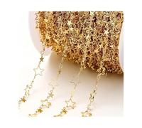 PZOFERLIN Plating chain Star Moon Love Design Brass Chain Multicolor 1 Meter For DIY Jewelry Making(18k Gold-star)