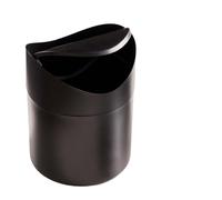 PZOFERLIN Rubbish bin Black Iron Desktop Waste Bin With Swing Lid 1.3L 12.2x12.2x16 cm