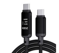 PZOZ 240W USB C to USB C Cable Type C Charge Cable, 2M | Dot-matrix Display, PD 3.1, Fast Charging, Compatible with iPhone Air/17/16 iPad Samsung MacBook