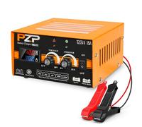 PZP 0-15A 12V 24V Car Battery Charger Automotive Motorcycle Boat Marine Trickle Charger 12 Volt 24 Volt Automobile Battery Charger Maintainer, Manual Deep Cycle Chargers