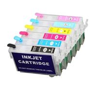 PZPSEQGM 10 Sets T0811 Refillable Ink Cartridge Compatible With - R390 RX590 R270 RX690 RX610 RX615 R290 R295 Photo 1410